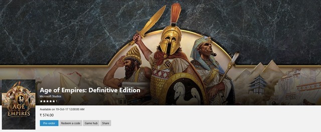 Age Of Empires Definitive Edition pre-order