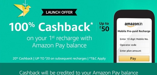 AmazonPay mobile recharge cashback