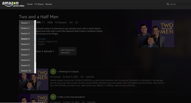 Amazon Prime Video Two and a half men