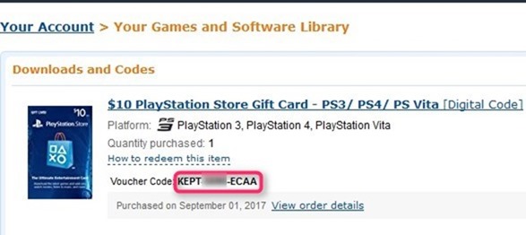 Amazon US Playstation store wallet code redeem