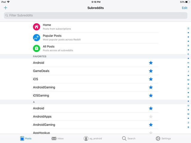 Apollo Reddit Client iOS UI landscape