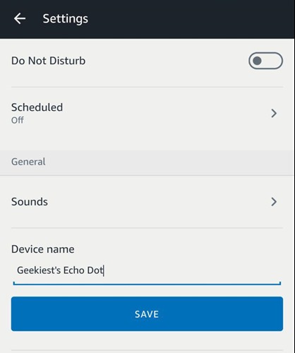 Change Device name Amazon Echo