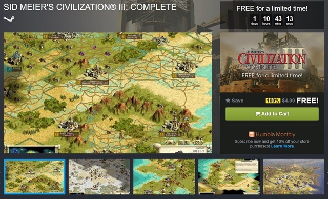 Civilization 3 Complete free Humble Bundle 2