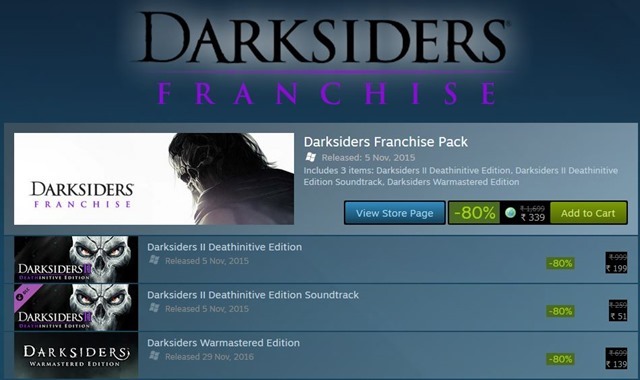 Darksiders Franchise Steam Sale