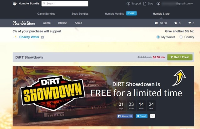 DiRT Showdown for free from Humble Bundle 3