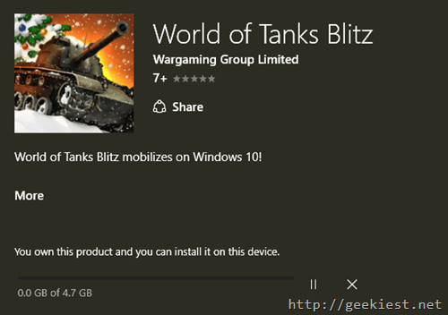 Download size World of Tanks Blitz for PC