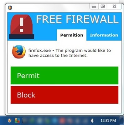 Evorim firewall notification prompt