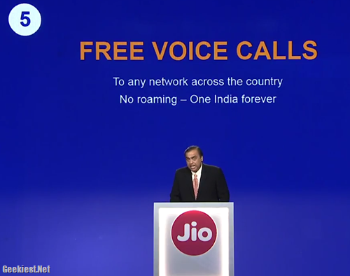 FREE voice calls on Jio