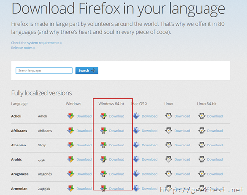 Firefox 64-bit version official download