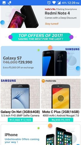 Flipkart Big Shopping Days December 2017 sale Galaxy S7