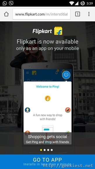 Flipkart mobile website