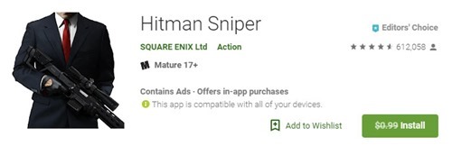 Free Hitman Sniper Android Game giveaway