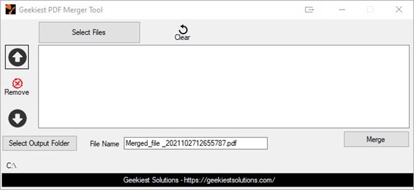 Free PDF Merger Portable application for Windows