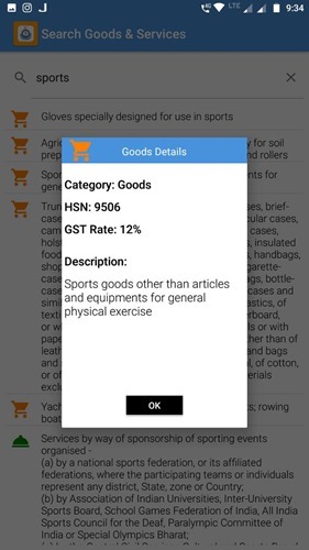 GSt goods details