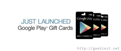 Google Play Giftcards available on Amazon India