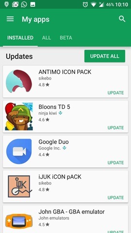 Google Play Store My Apps Old GUI