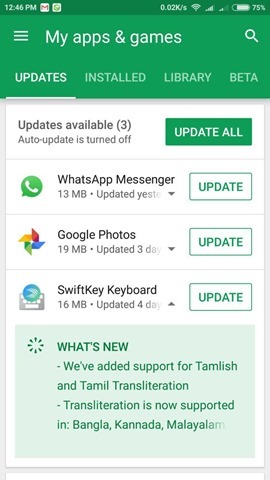 Google Play Store version 8.0 update