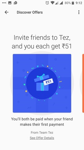 Google Tez offers