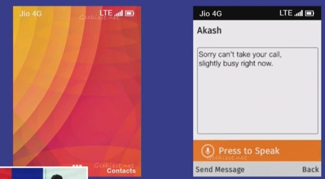 JioPhone Voice Activated SMS Messaging
