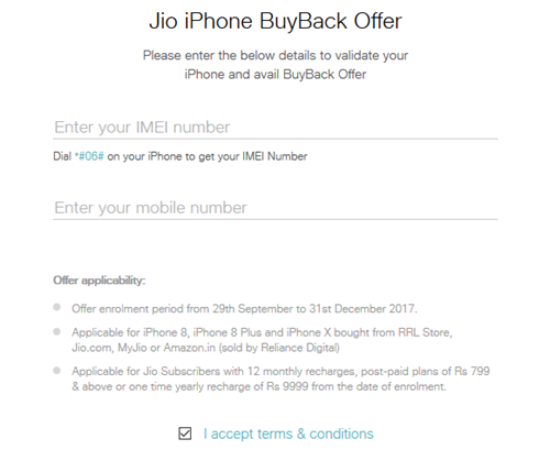 Jio iPhoneX buyback
