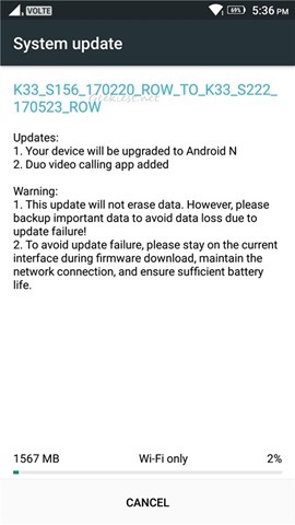 Lenovo K6 Power Android 7.0 Nougat Update 3