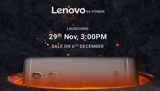 Lenovo K6 Power India launch date