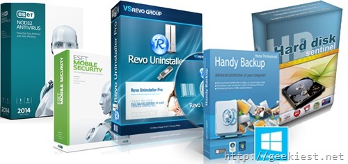 Mega Giveaway of 5 products–Hard Disk Sentinel Pro, HandyBackup Professional version 7, Revo Uninstaller Pro V3, Eset Mobile Security, Eset Antivirus