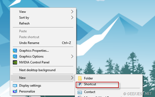 New Shortcut to turn monitor off