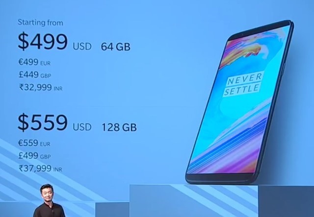 Oneplus 5T official price India US UK Europe