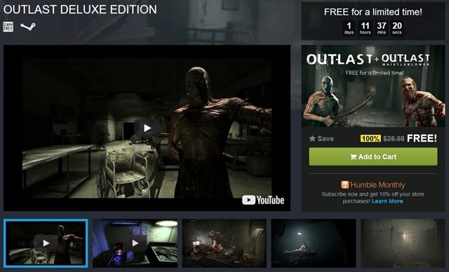 Outlast is free on Humble Bundle for the next 36 hours