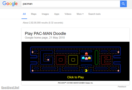 PacMan google search
