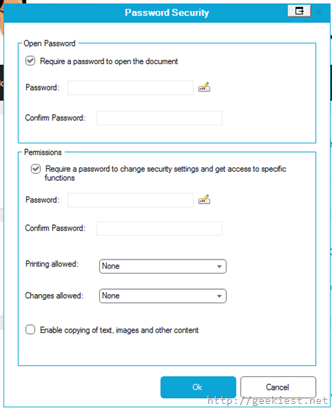 Password protected PDF file