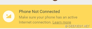 Phone not connected WhatsApp