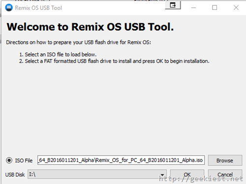 Remix OS installation screen 1