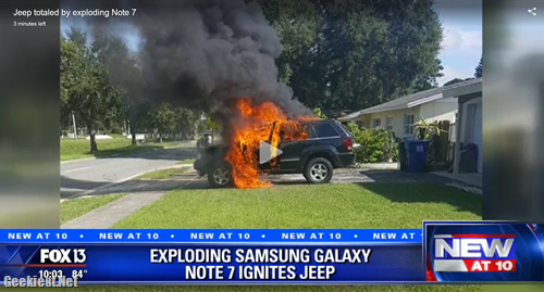 Samsung Galaxy Note 7 exploded JEEP