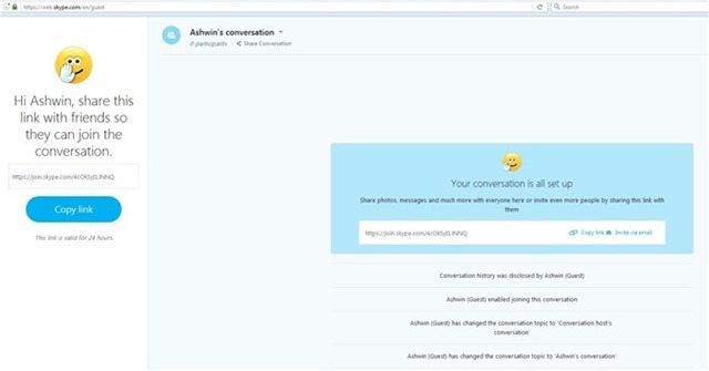 Skype for web guest