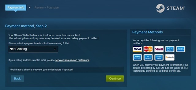 Steam India Debit Card