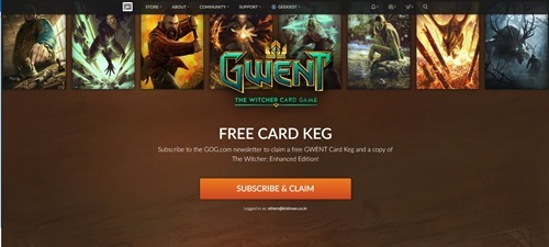 Subscribe and claim free game