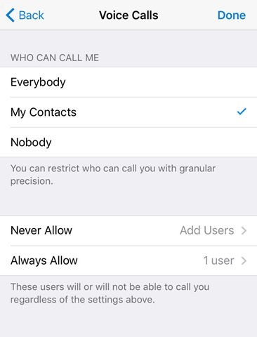 Telegram Block Calls