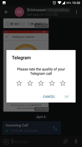 Telegram Voice Calls Rating