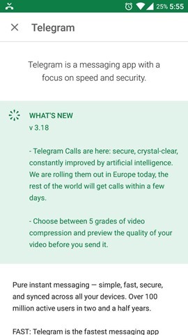Telegram Voice Calls live