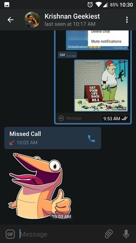 Telegram Voice Missed Call Notification