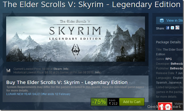 The Elder Scrolls V Skyrim - Legendary Edition sale