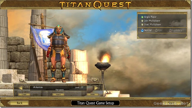 Titan Quest New Screen