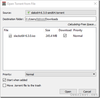 Transmission Windows client utorrent