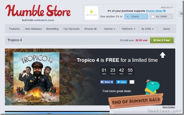 Tropico 4 Humble Bundle promo