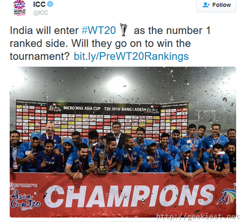 Twenty20 World cup and Twitter Tags