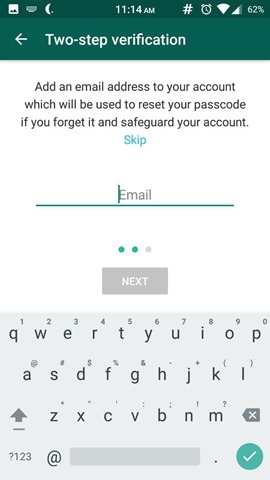 Two-Step Verification in WhatsApp 3