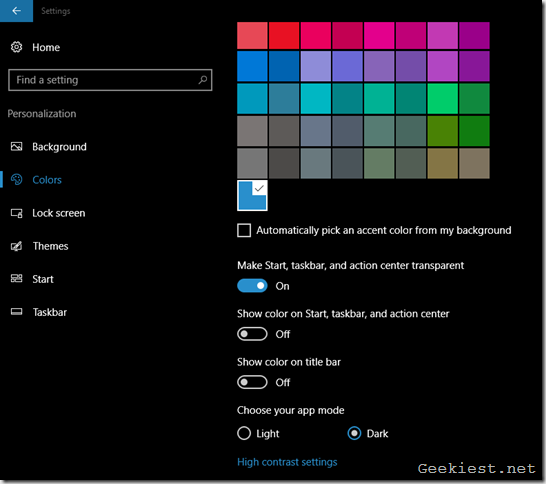 Windows 10 Anniversary Update Dark Mode