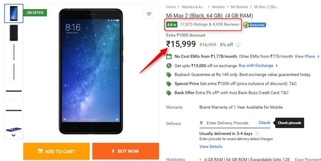 Xiaomi Mi max 2 India price cut flipkart